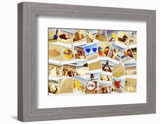 Mosaic with Pictures of Different Summer Scenes in Vintage Style.-nito-Framed Photographic Print