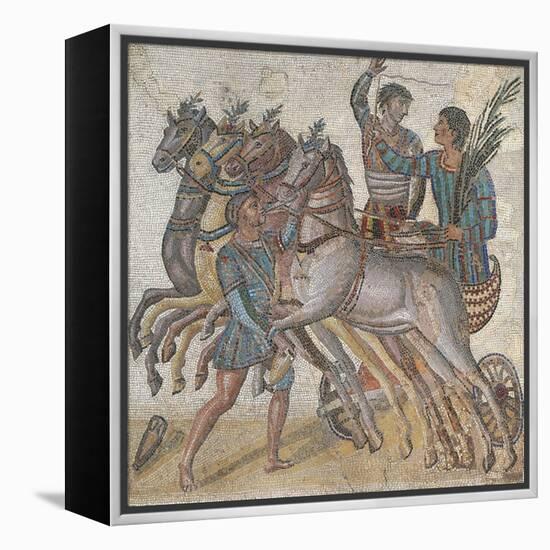 Mosaic Work Depicting a Chariot Race-null-Framed Premier Image Canvas