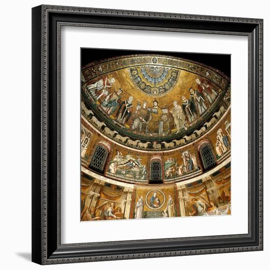 Mosaics by Pietro Cavallini, c. 1291, in Santa Maria in Trastevere Church, Rome, Italy-Pietro Cavallini-Framed Art Print
