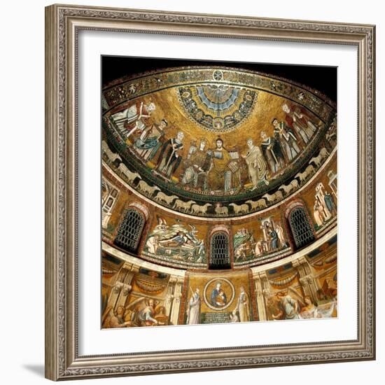 Mosaics by Pietro Cavallini, c. 1291, in Santa Maria in Trastevere Church, Rome, Italy-Pietro Cavallini-Framed Art Print