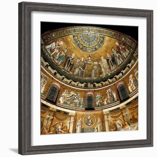 Mosaics by Pietro Cavallini, c. 1291, in Santa Maria in Trastevere Church, Rome, Italy-Pietro Cavallini-Framed Art Print