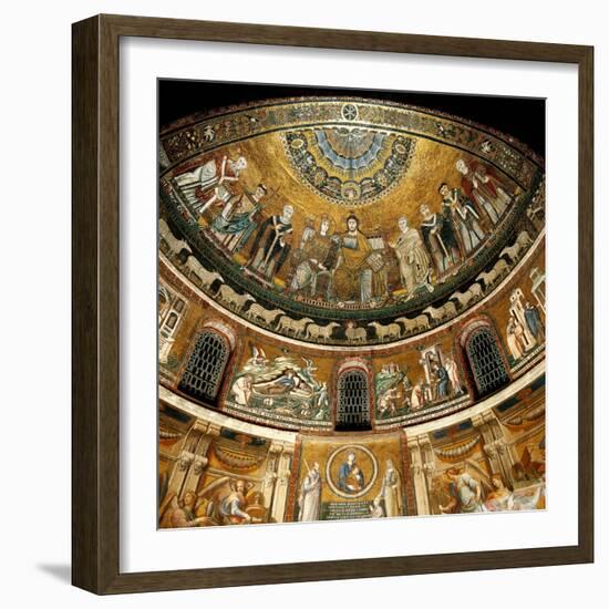 Mosaics by Pietro Cavallini, c. 1291, in Santa Maria in Trastevere Church, Rome, Italy-Pietro Cavallini-Framed Art Print