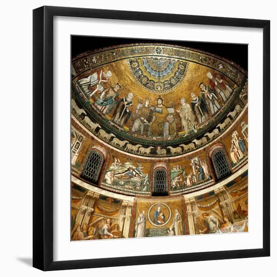 Mosaics by Pietro Cavallini, c. 1291, in Santa Maria in Trastevere Church, Rome, Italy-Pietro Cavallini-Framed Art Print