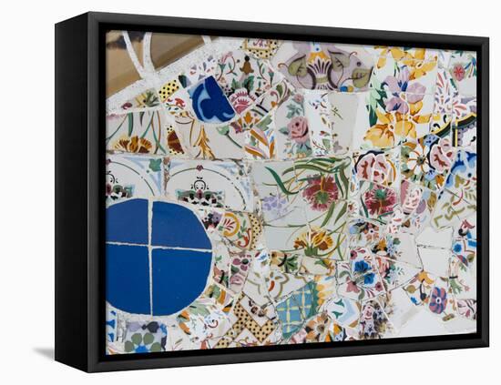 Mosaics, Guell Park (Parc Guell), UNESCO World Heritage Site, Barcelona, Spain-Nico Tondini-Framed Premier Image Canvas