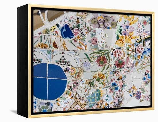 Mosaics, Guell Park (Parc Guell), UNESCO World Heritage Site, Barcelona, Spain-Nico Tondini-Framed Premier Image Canvas