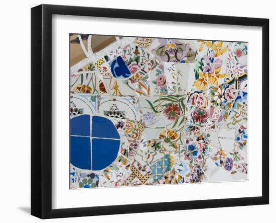 Mosaics, Guell Park (Parc Guell), UNESCO World Heritage Site, Barcelona, Spain-Nico Tondini-Framed Photographic Print