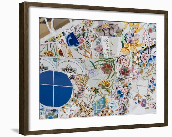 Mosaics, Guell Park (Parc Guell), UNESCO World Heritage Site, Barcelona, Spain-Nico Tondini-Framed Photographic Print