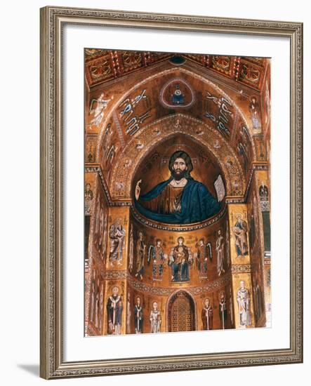 Mosaics on Apse including Christ Pantocrator, 12th century-null-Framed Photographic Print