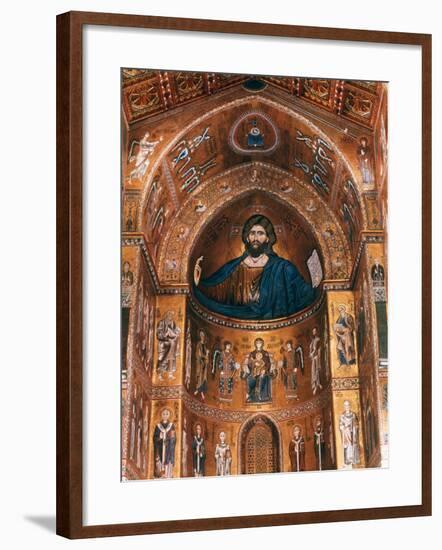 Mosaics on Apse including Christ Pantocrator, 12th century-null-Framed Photographic Print