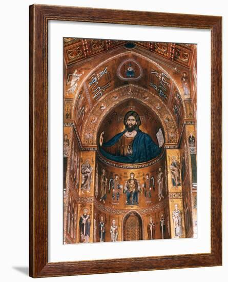 Mosaics on Apse including Christ Pantocrator, 12th century-null-Framed Photographic Print