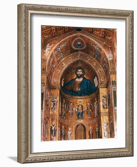 Mosaics on Apse including Christ Pantocrator, 12th century-null-Framed Photographic Print