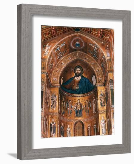 Mosaics on Apse including Christ Pantocrator, 12th century-null-Framed Photographic Print