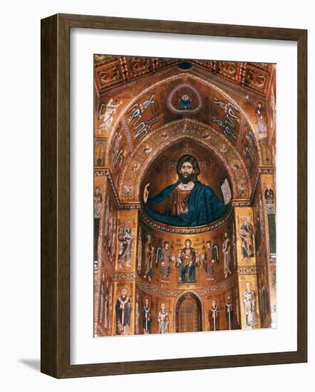 Mosaics on Apse including Christ Pantocrator, 12th century-null-Framed Photographic Print