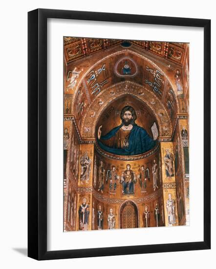 Mosaics on Apse including Christ Pantocrator, 12th century-null-Framed Photographic Print