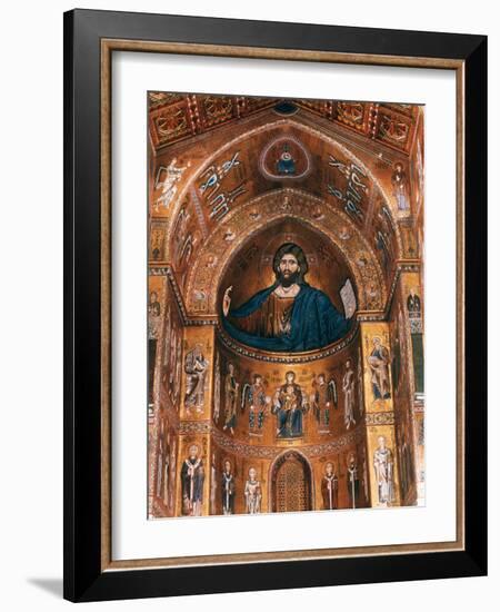 Mosaics on Apse including Christ Pantocrator, 12th century-null-Framed Photographic Print