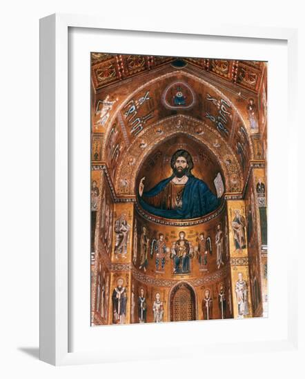 Mosaics on Apse including Christ Pantocrator, 12th century-null-Framed Photographic Print