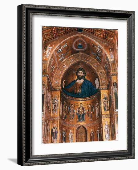 Mosaics on Apse including Christ Pantocrator, 12th century-null-Framed Photographic Print