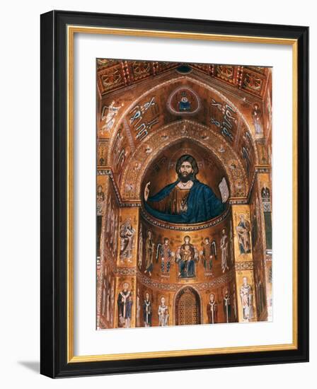 Mosaics on Apse including Christ Pantocrator, 12th century-null-Framed Photographic Print