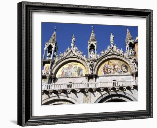 Mosaics on the Facade of St Marks Basilica, Venice, Italy-Peter Thompson-Framed Photographic Print