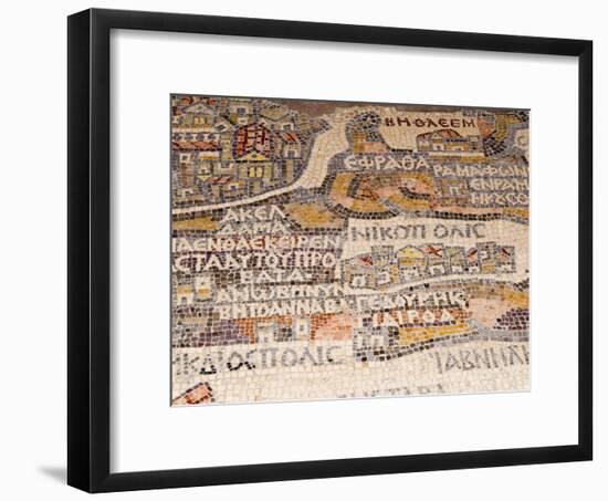 Mosaics Showing Map of Palestine, St. George Orthodox Christian Church, Madaba, Jordan, Middle East-Tondini Nico-Framed Photographic Print