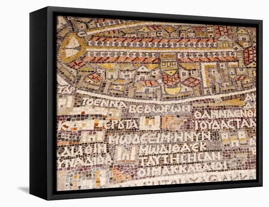 Mosaics Showing Map of Palestine, St. George Orthodox Christian Church, Madaba, Jordan, Middle East-Tondini Nico-Framed Premier Image Canvas