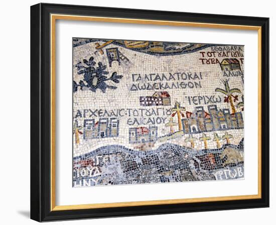 Mosaics Showing Map of Palestine, St. George Orthodox Christian Church, Madaba, Jordan, Middle East-Tondini Nico-Framed Photographic Print