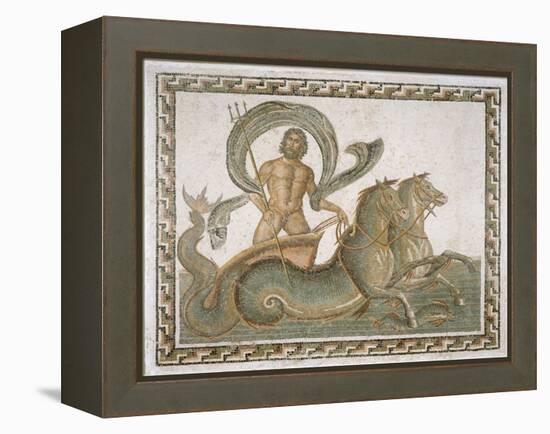 Mosaïque "Le triomphe de Neptune" en médaillon central avec 56 médaillons autour-null-Framed Premier Image Canvas