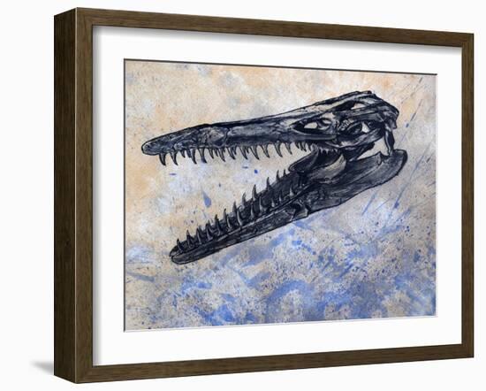 Mosasaurus Dinosaur Skull-Stocktrek Images-Framed Art Print