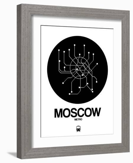 Moscow Black Subway Map-NaxArt-Framed Art Print