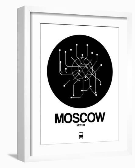 Moscow Black Subway Map-NaxArt-Framed Art Print