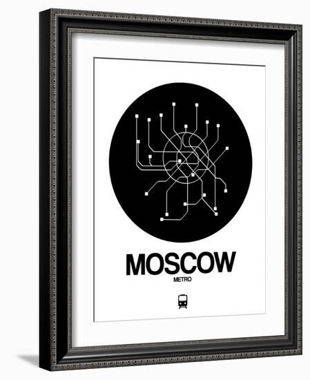 Moscow Black Subway Map-NaxArt-Framed Art Print