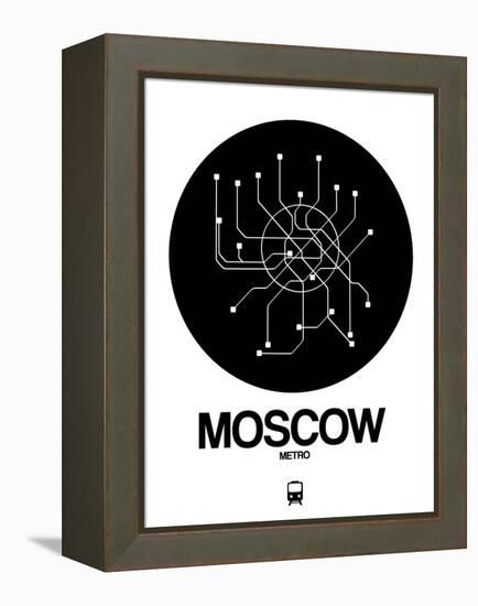 Moscow Black Subway Map-NaxArt-Framed Stretched Canvas