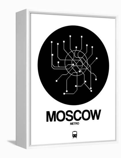 Moscow Black Subway Map-NaxArt-Framed Stretched Canvas