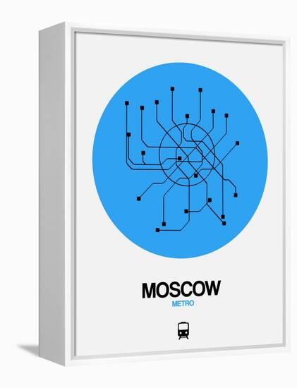 Moscow Blue Subway Map-NaxArt-Framed Stretched Canvas