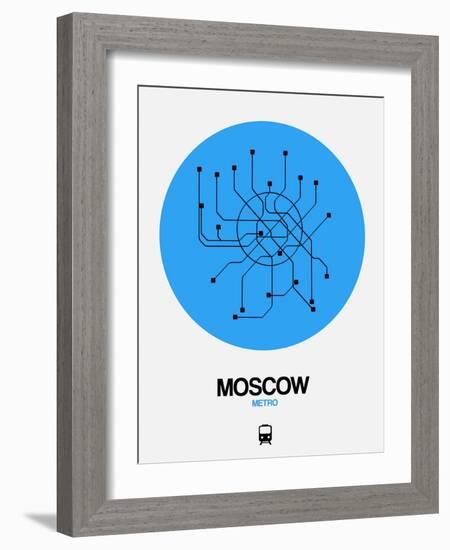 Moscow Blue Subway Map-NaxArt-Framed Art Print