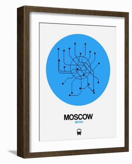 Moscow Blue Subway Map-NaxArt-Framed Art Print