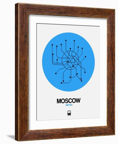 Moscow Blue Subway Map-NaxArt-Framed Art Print