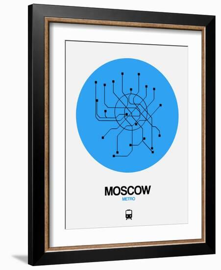 Moscow Blue Subway Map-NaxArt-Framed Art Print