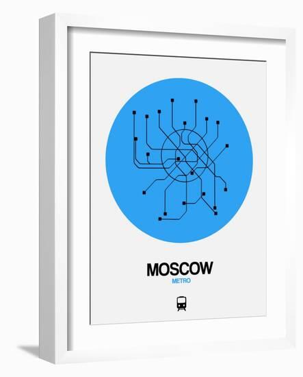 Moscow Blue Subway Map-NaxArt-Framed Art Print