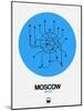 Moscow Blue Subway Map-NaxArt-Mounted Art Print