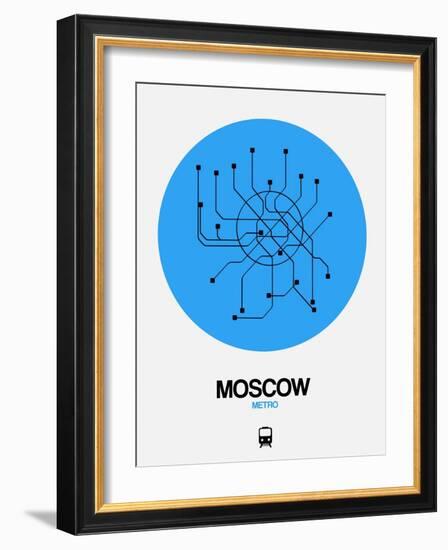 Moscow Blue Subway Map-NaxArt-Framed Art Print