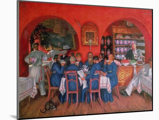 Moscow Cafe, 1916-Boris Kustodiyev-Mounted Giclee Print