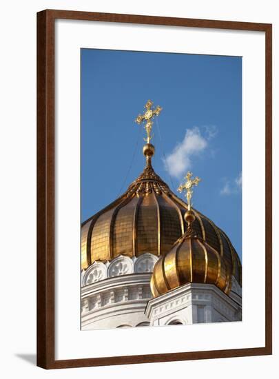 Moscow, Cathedral of Christ the Saviour, Detail, Golden Dome-Catharina Lux-Framed Photographic Print