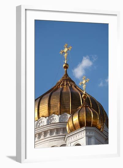 Moscow, Cathedral of Christ the Saviour, Detail, Golden Dome-Catharina Lux-Framed Photographic Print