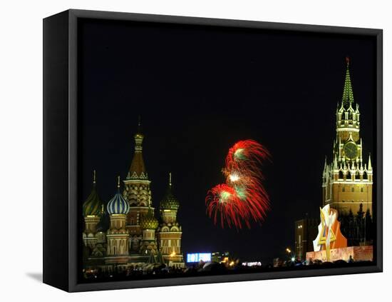 Moscow Commemorates the 61st Anniversary of the Defeat of Nazi Germany with Fireworks-null-Framed Premier Image Canvas