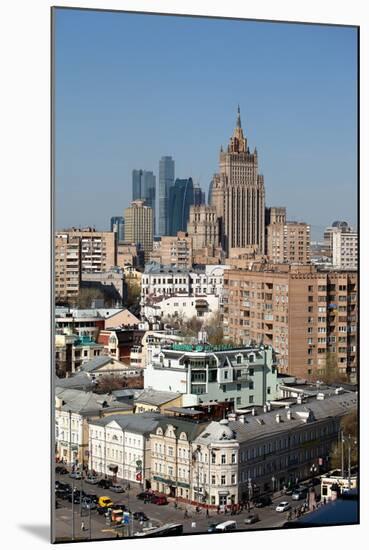 Moscow from Above, Contrast and Mixture of Different Architectural Styles-Catharina Lux-Mounted Photographic Print