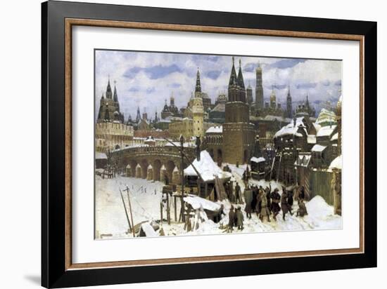 Moscow in the 17th Century. the All Saints' Bridge, 1901-Apollinary Vasnetsov-Framed Giclee Print