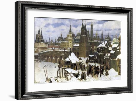 Moscow in the 17th Century. the All Saints' Bridge, 1901-Apollinary Vasnetsov-Framed Giclee Print