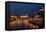 Moscow, Kremlin, Cityscape, House on the Shore as an Icon for Stalin's Dictatorship, at Night-Catharina Lux-Framed Premier Image Canvas