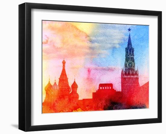 Moscow Kremlin, Lenin Mausoleum and St Basils Cathedral Photographed close Up-Tanor-Framed Photographic Print